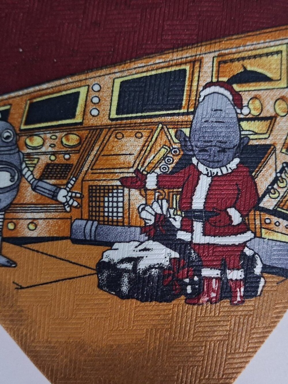 Marco Polo brand Alien/Santa Christmas tie, never worn + Blue Christmas tie